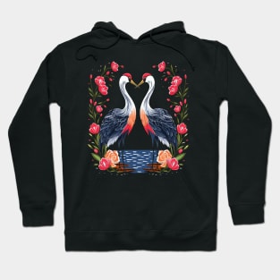 Whooping Crane Valentine Day Hoodie